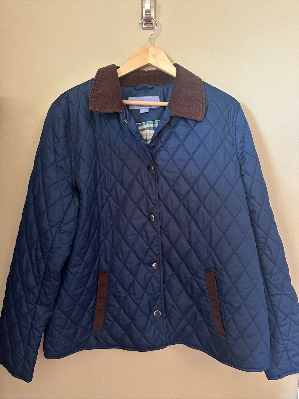 Laura Scott Quilted Chore Barn Jacket Corduroy Collar XL